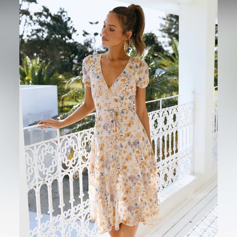 Hello Molly HOME WITH YOU MIDI DRESS BEIGE